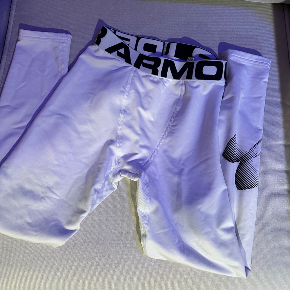 Under Armour White and Black Long Sleeve Top